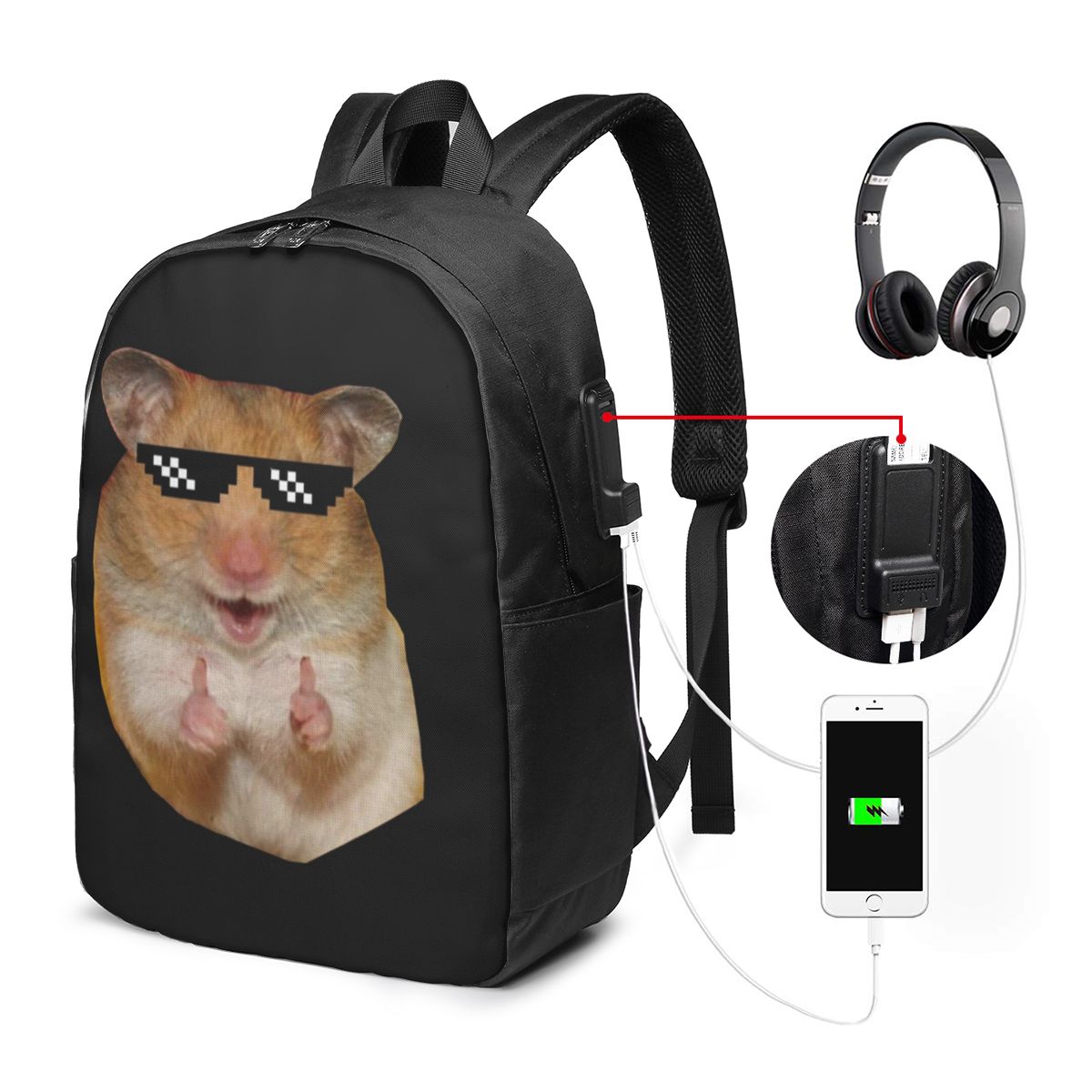 Women Bags Laptop - Mochila divertida con diseño de hámster,