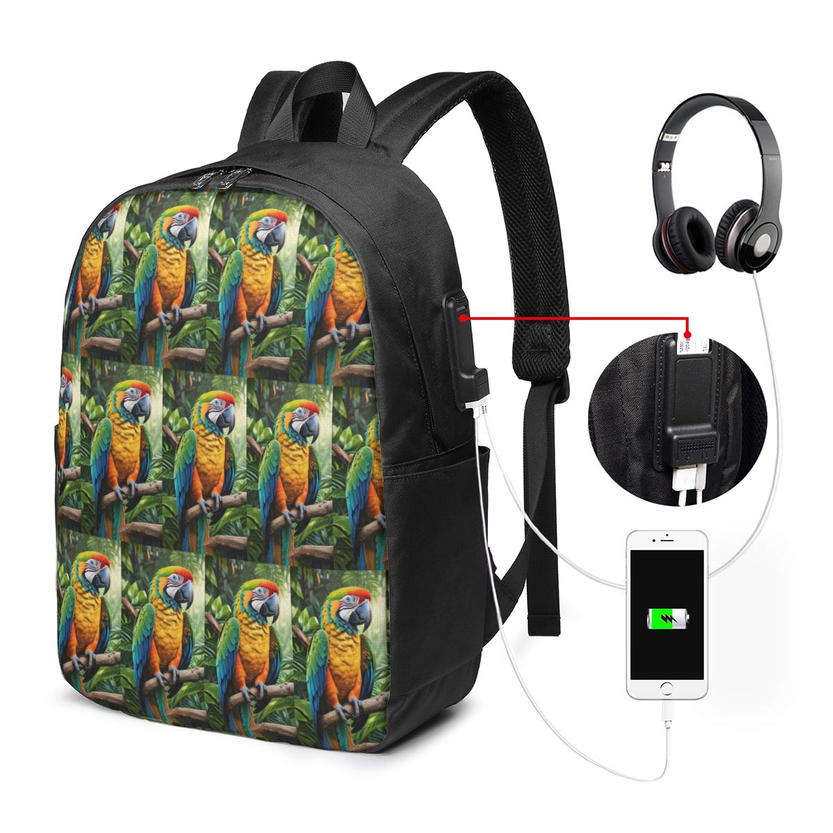 Mochila con diseño de loros ma - Women Bags Laptop reseña y precio