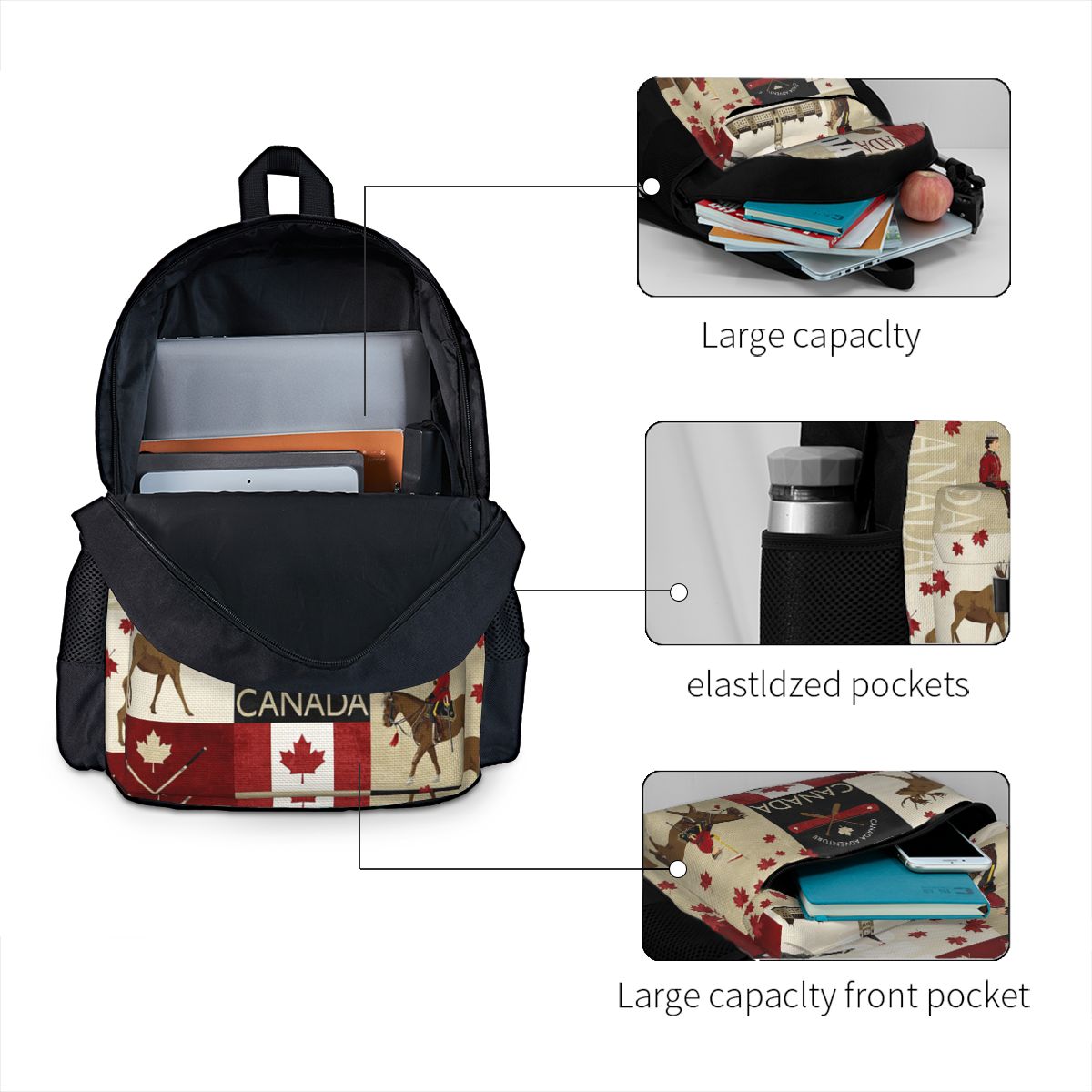 Mochila con bandera de Canadá, - Women Bags In Canada reseña y precio
